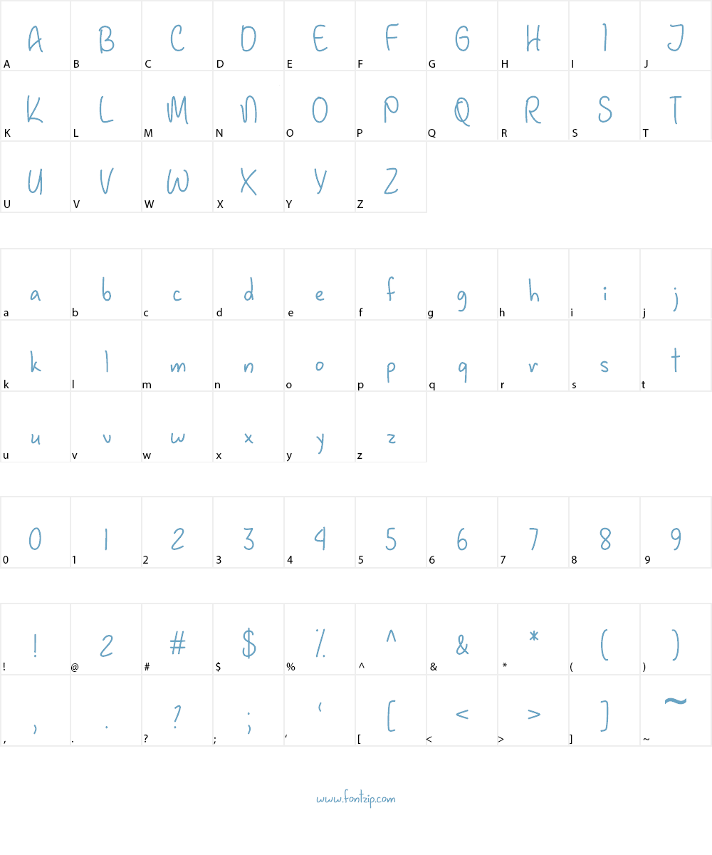 January Handwriting Font Character